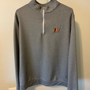 Peter Millar Baltimore Orioles Grey Quarter-Zip